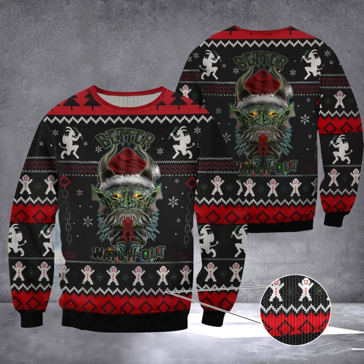 Merry Krampus Ugly Christmas Sweater Better Watch Out Krampus Christmas Jumper Gifts