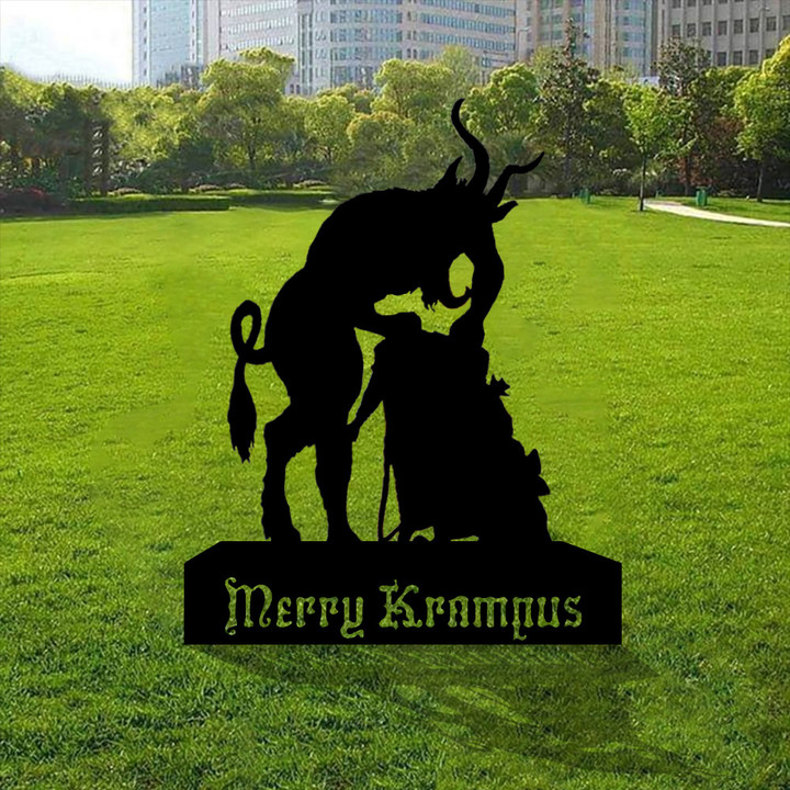 Merry Krampus Yard Sign Krampus Movie Merch Christmas Lawn Decorations 2022