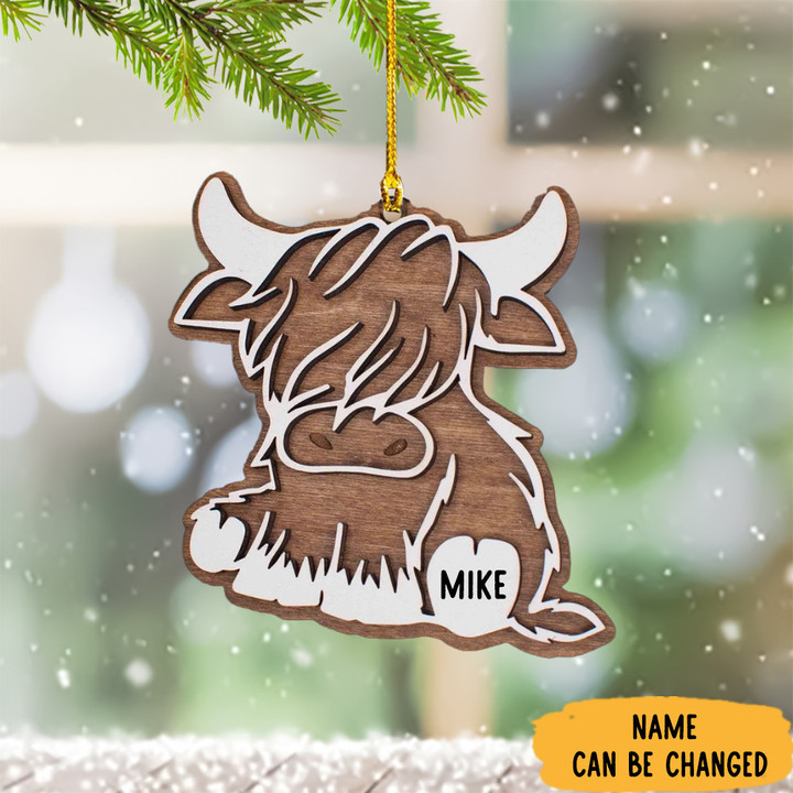 Personalized Highland Cow Christmas Ornament Farm Animal Christmas Ornaments Decoration Gifts