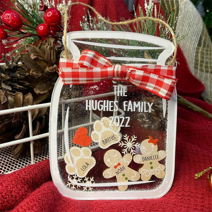 Personalized Family Christmas Ornaments Paw Gingerbread Christmas Ornament 2022