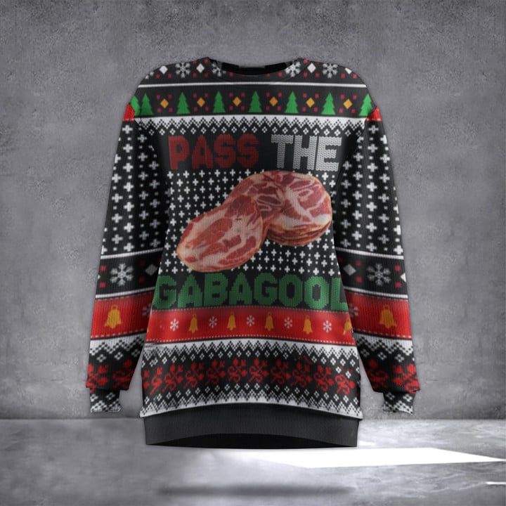Pass The Gabagool Christmas Sweatshirt Funny Xmas Sweatshirt Men Women Gifts