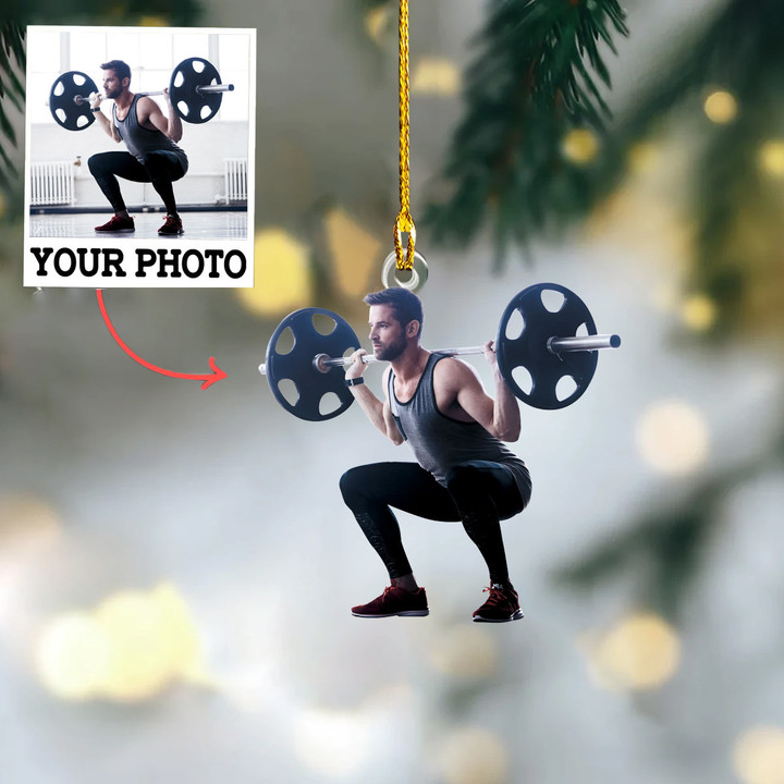 Personalized Photo Weightlifting Christmas Ornament Weightlifting Ornament 2022
