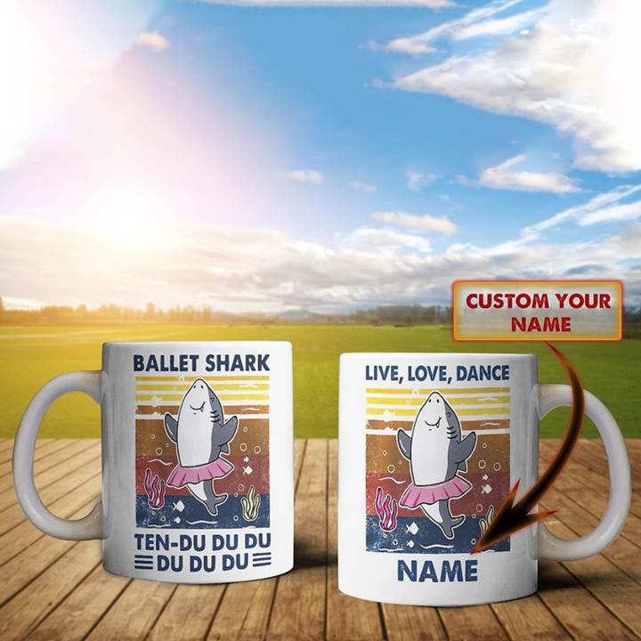 Personalized Ballet Shark Ten Du Du Du Mug Cute Coffee Mugs Gifts For Dance Lovers