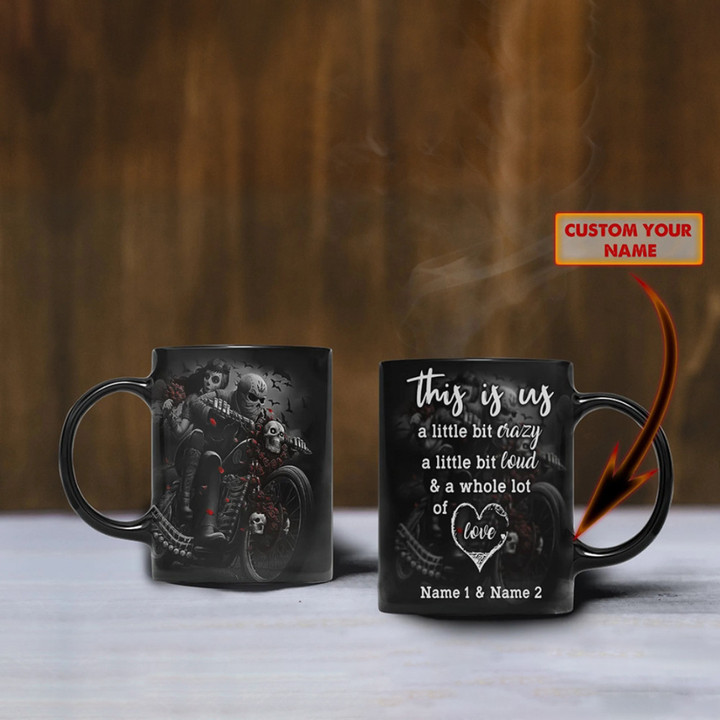 Custom Skull Couple This Is Us A Little Bit Crazy A Little Bit Loud Mug Coffee Mugs For Couples