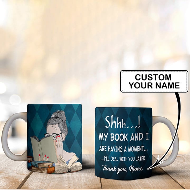 Personalized Book Lover Mug Coffee Mugs For Book Lovers My Book And I Are Having A Moment