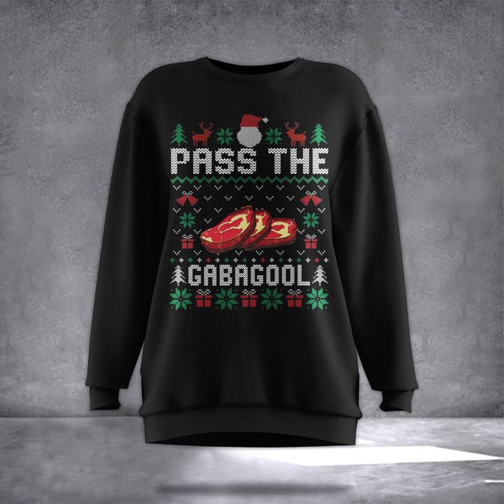 Pass The Gabagool Ugly Christmas Sweatshirt Funny The Sopranos Gabagool Xmas Apparel