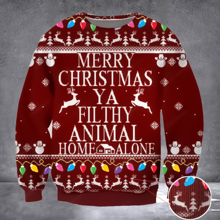Merry Christmas Ya Filthy Animal Ugly Christmas Sweater Funny Xmas Sweater Best Gifts For 2022