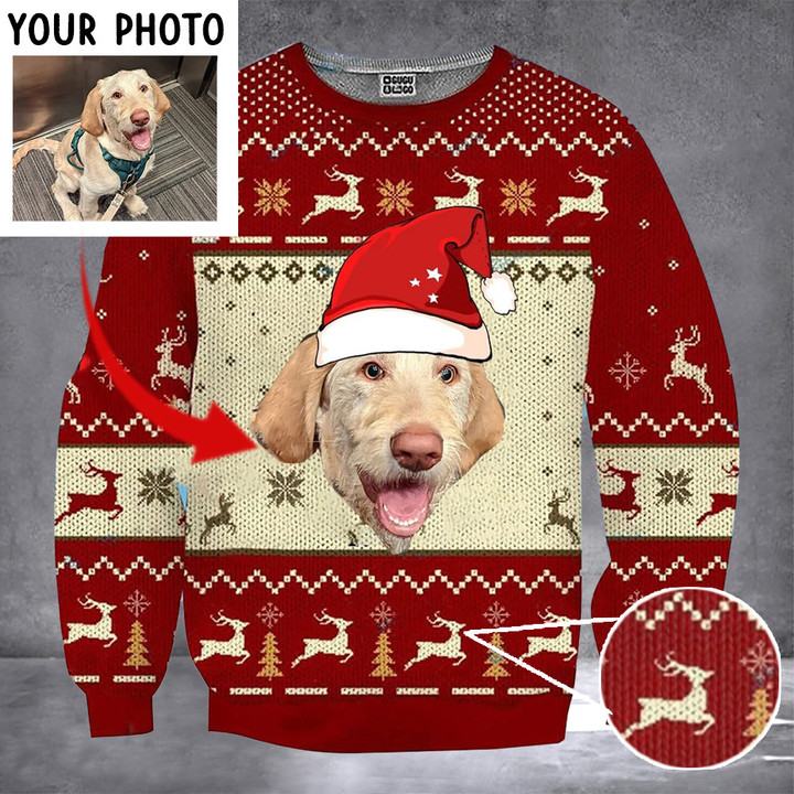 Personalized Photo Dog Ugly Christmas Sweater 2022 Xmas Sweater With Picture Of Your Dog