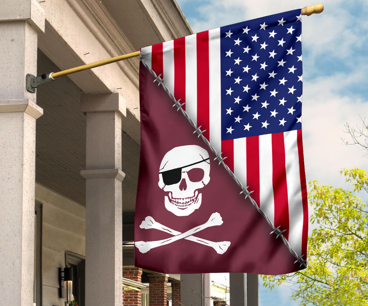 Mississippi State Pirate Flag American Flag Mike Leach Pirate Merch Decorations