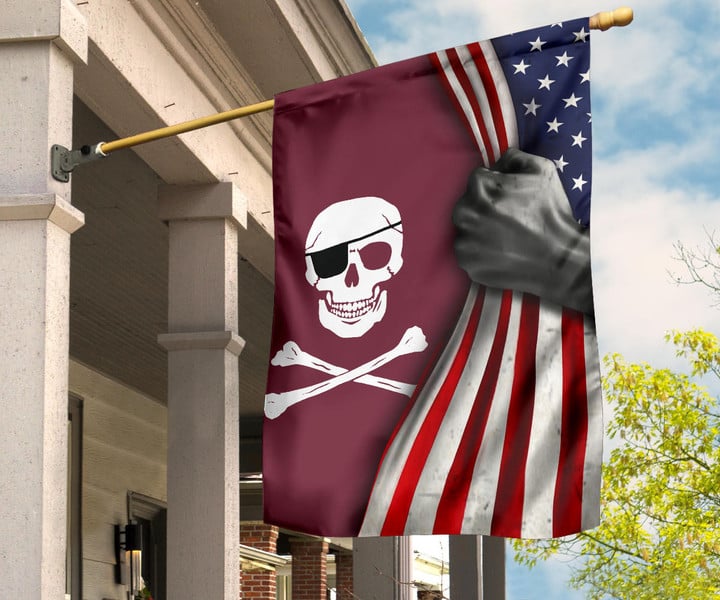 Mississippi State Pirate Flag Inside American Flag Front Lawn Decor Ideas
