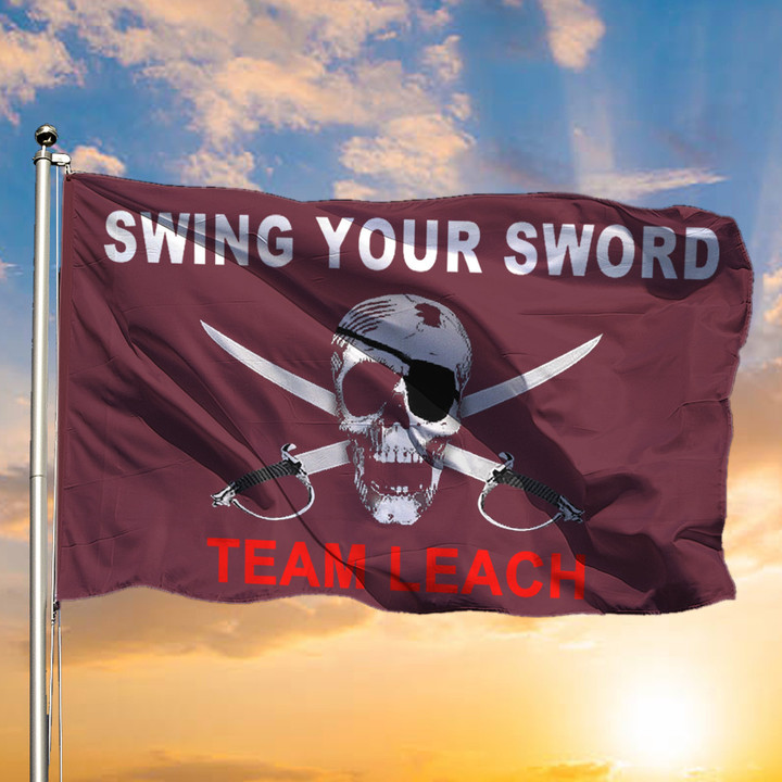 Swing Your Sword Mike Leach Flag Mississippi State Pirate Flag Cross Sword Pirate Merch