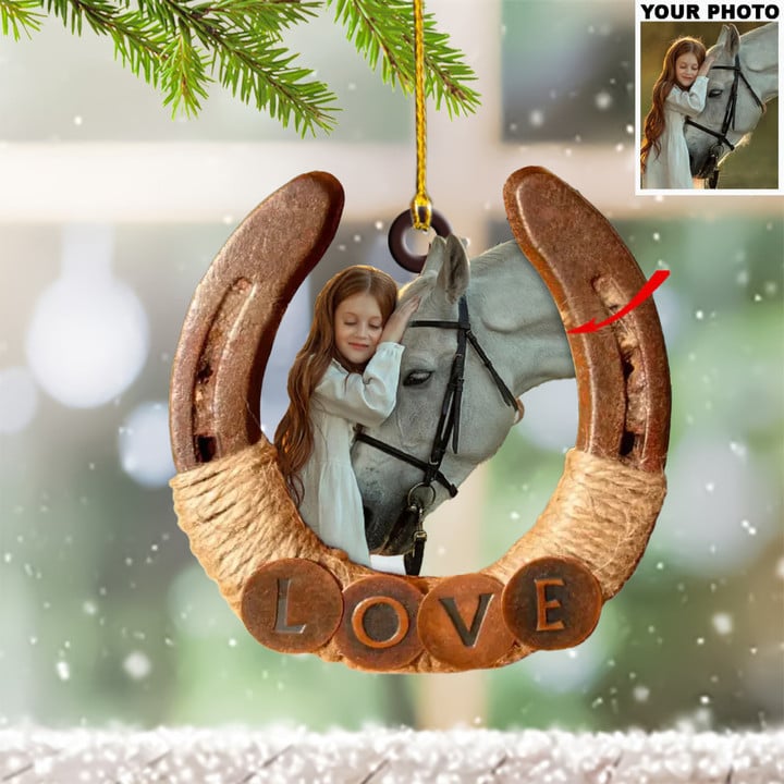 Personalized Photo Horse Ornament Horse Lover Christmas Tree Hanging Decoration Gift