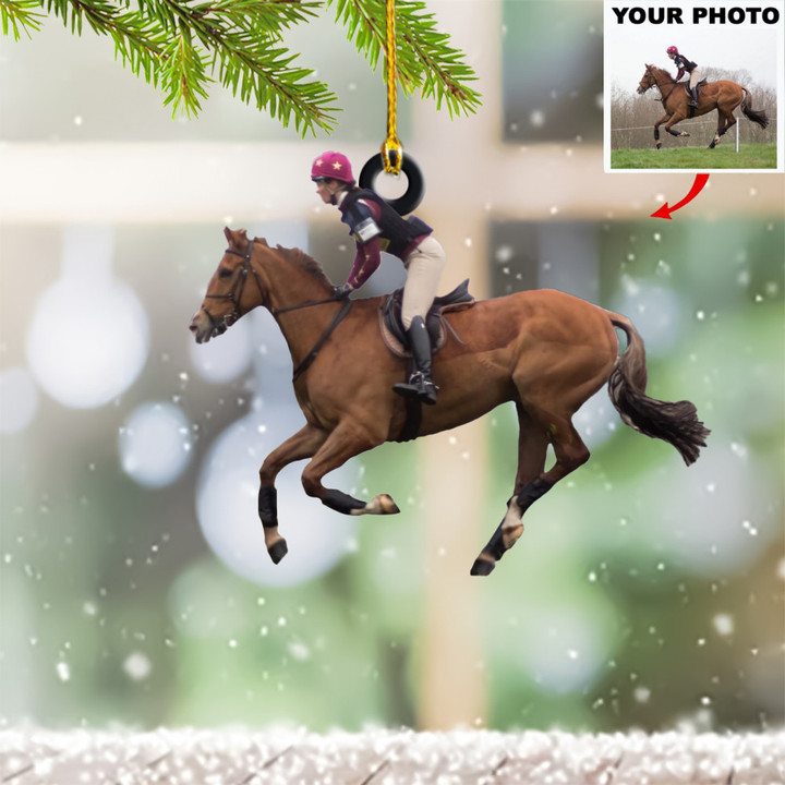 Personalized Photo Horseback Riding Christmas Ornament Horse And Rider Ornaments