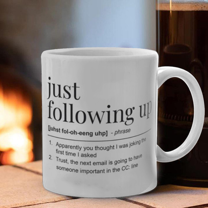 Just Following Up Mug Funny Definition Coffee Mug Gifts For Best Friends