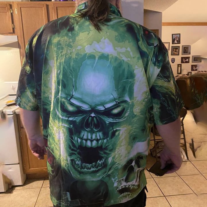 Skull Hawaii Shirt Scary Horror Military Shirt Mens Gifts For Dude