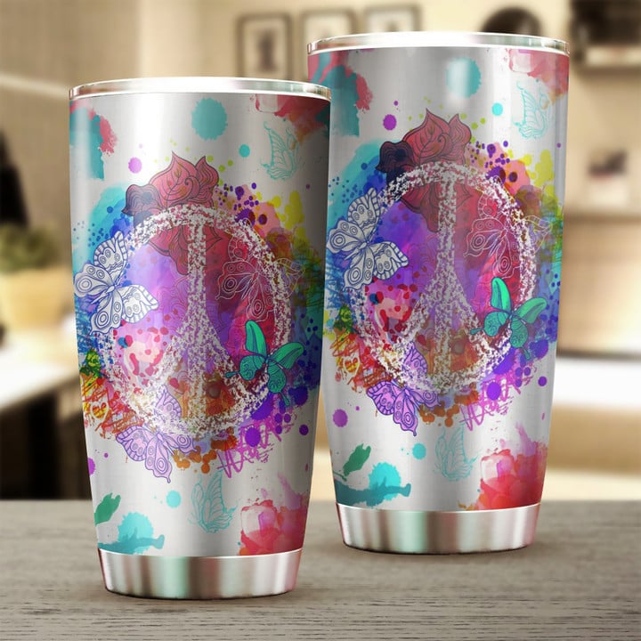 Peace Symbol Hippie Tumbler Peace Lover Best Tumbler For Cold Drinks Presents