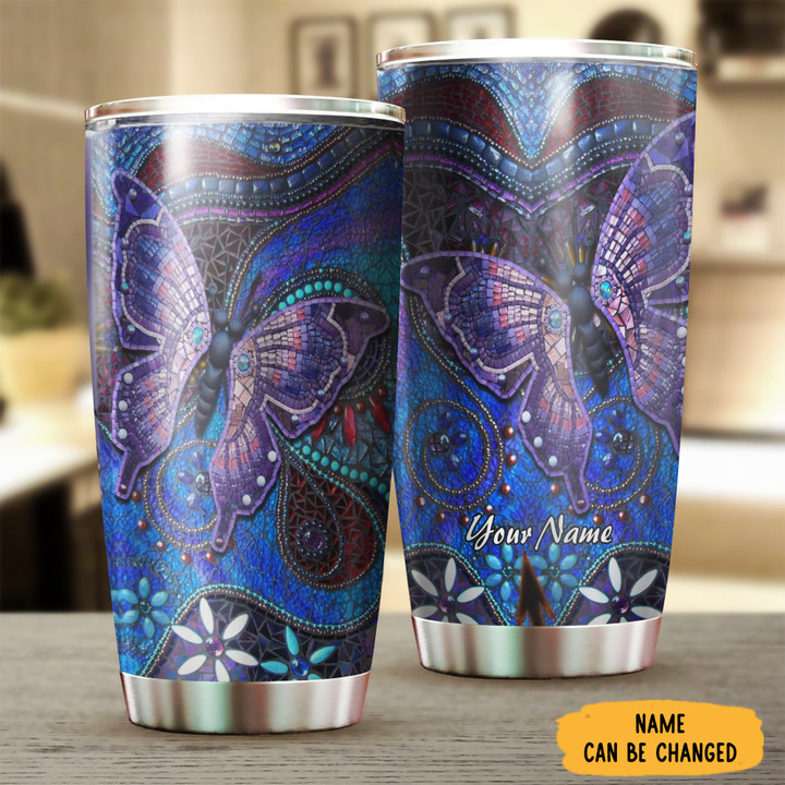 Personalized Purple Butterfly Tumbler Best Insulated Tumbler For Cold Drinks Gift