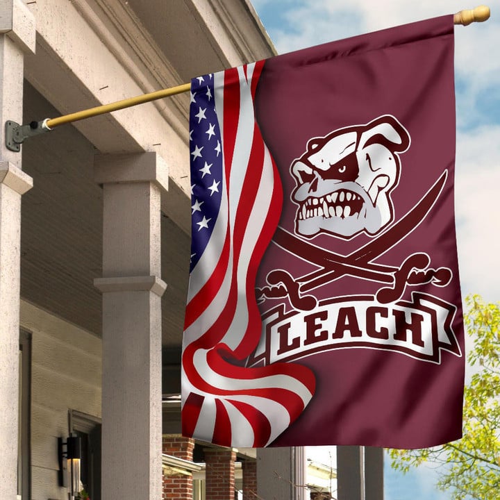 Mike Leach Pirate Bulldog Flag Mississippi State Pirate And American Flag Decorations