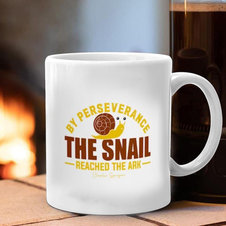 By Perseverance The Snail Reached The Ark Mug Charles Spurgeon Quotes Coffee Mugs Gift