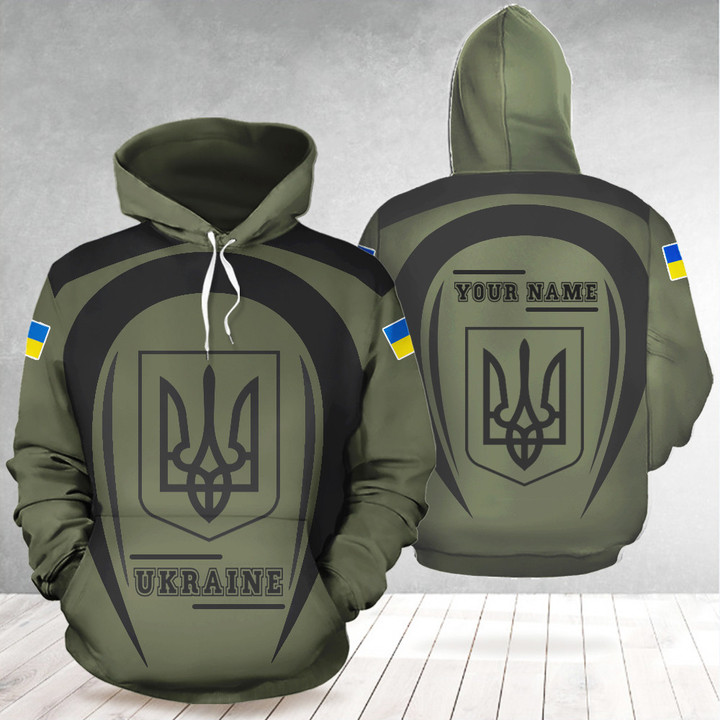 Personalized Ukraine Hoodie Mens Ukraine Flag Trident Symbol Ukrainian Clothing Gift