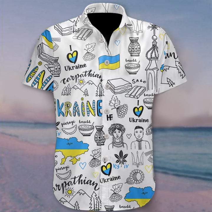 Stand With Ukraine Hawaii Shirt I Love Ukraine Ukrainian Clothing Gifts For Summer
