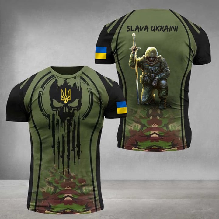 Ukraine Veteran Slava Ukraini Shirt Patriotic Honoring Trident Ukraine Merch