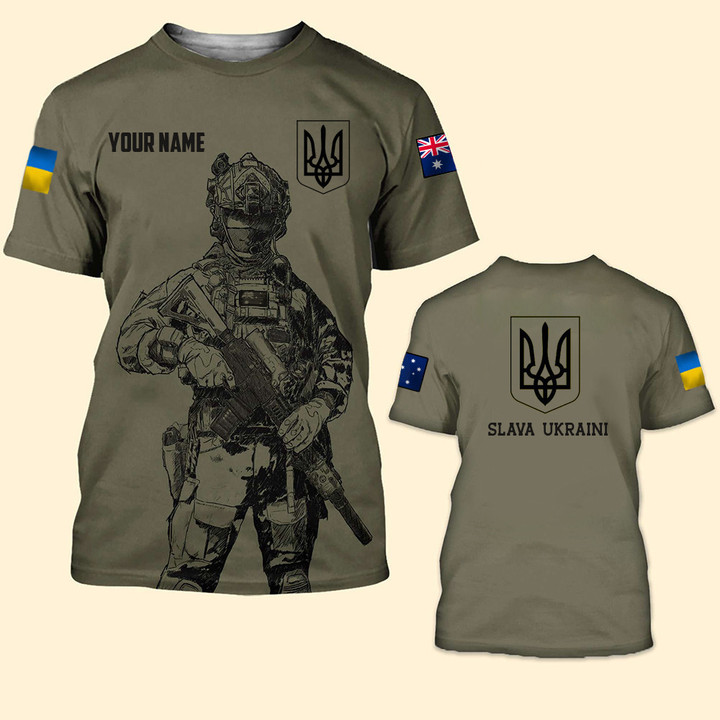Personalized Australia Stands With Ukraine Shirt Australian Slava Ukraini Clothing Mens