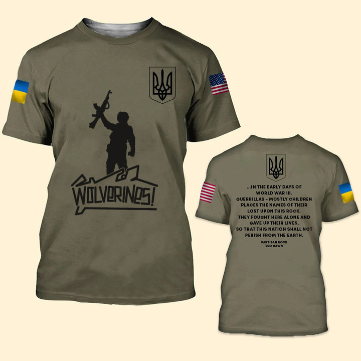 USA Stands With Ukraine Red Dawn Wolverines Shirt In The Early Days Of World War III
