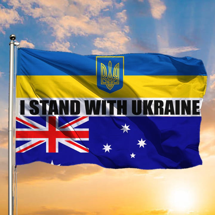 Australia I Stand With Ukraine Flag Australians Support Ukraine Merch Slava Ukraini Flag