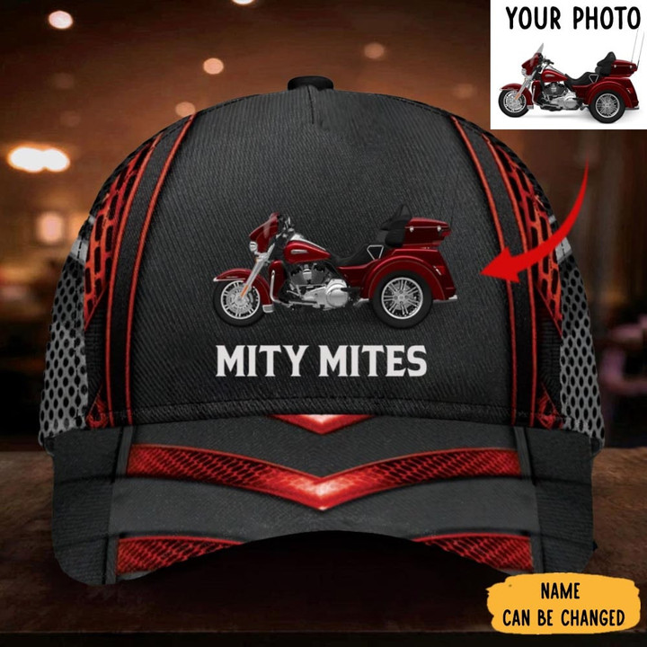 Personalized Photo Motorcycle Hat Custom Hat With Picture Gift For Motorcycle Lovers