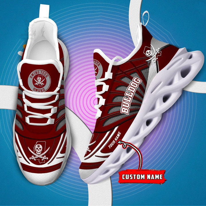 Custom Bulldogs Shoes Swing Your Sword Max Soul Shoes Mississippi State Pirate Shoes