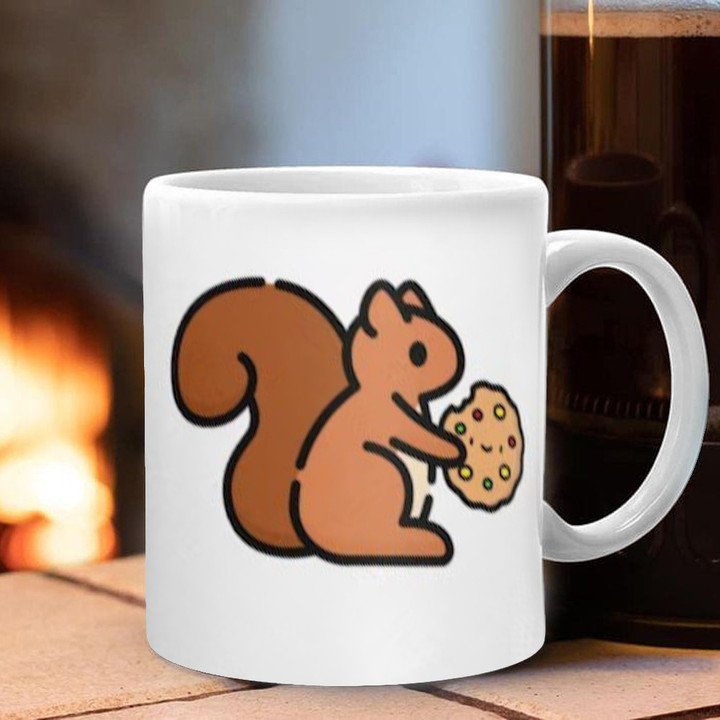 Squirrel Eating Cookie Mug Cute Adorable Animal Mugs Gift Ideas For Squirrel Lovers