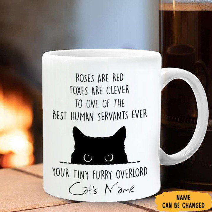 Personalized Roses Are Red Foxes Are Clever To One Of The Best Human Mug Gifts For Cat Lovers
