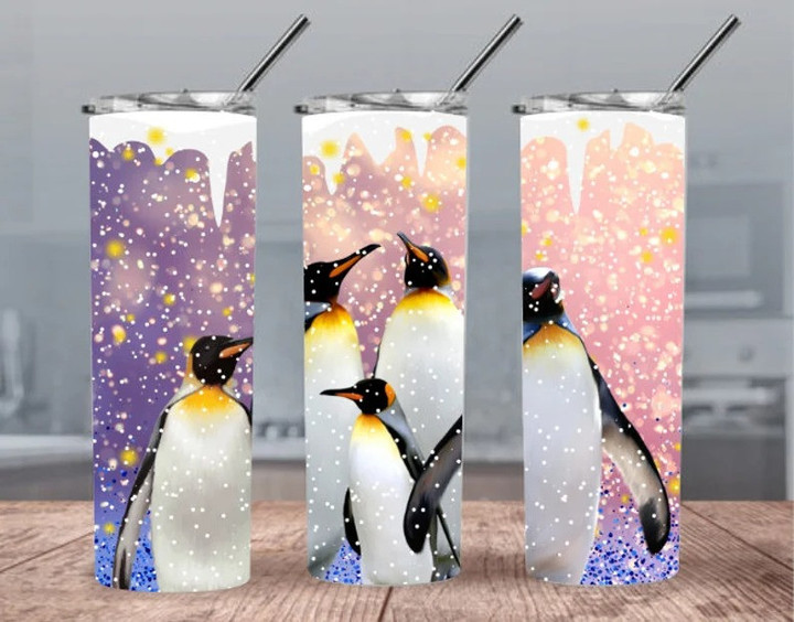 Penguins Skinny Tumbler Animal Lovers Stainless Steel Skinny Tumblers Gifts For Sibling