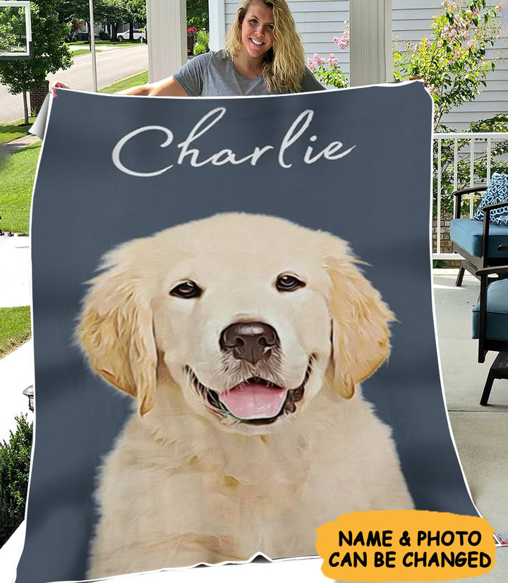 Customized Image Dog Blanket Dog Lovers Personalized Pet Blankets Decor Gifts