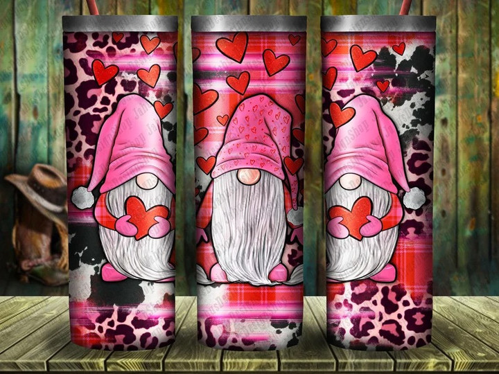 Valentine Gnomes Skinny Tumbler Cute Stainless Steel Tumbler Gifts For Valentine