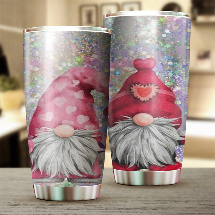 Pink Gnome Tumbler Glitter Tumbler Cups Valentine Gift For Girlfriend