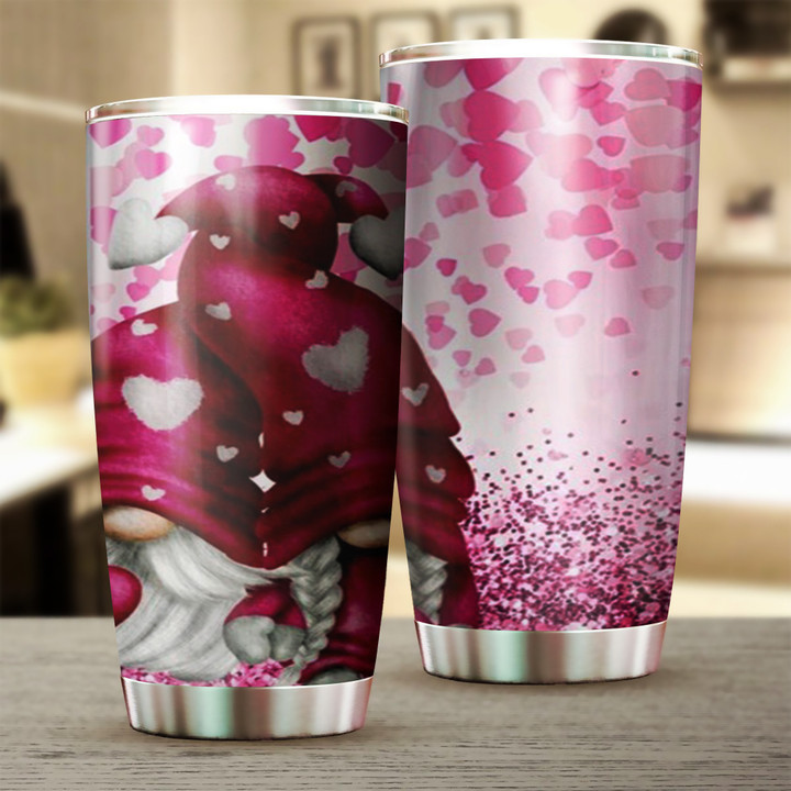 Valentine's Day Gnome Tumbler Cute Coffee Tumbler Gift Ideas For Girlfriend