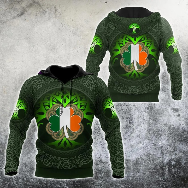 Ireland Three Leaf Clover Hoodie St Patrick's Day Hoodie Gifts For Irish