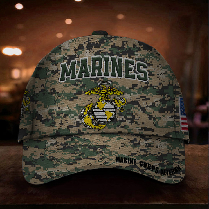 Marines Veteran Camouflage Flag Hat Marines Pride Military Hats Gifts For Him