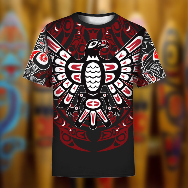 Eagle Haida Art Symbolism 3D Printed Shirt Pacific Northwest Style Eagle Clothing