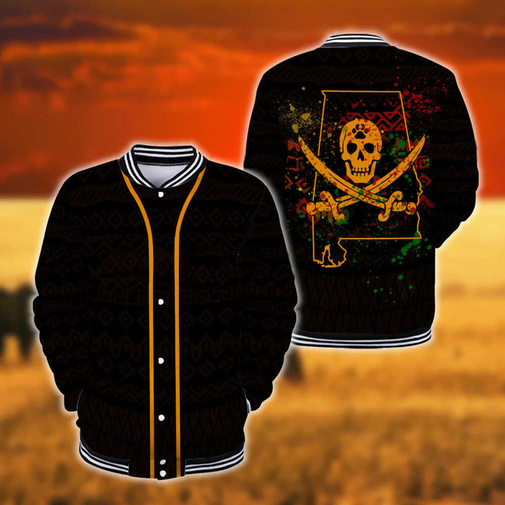 Alabama State Pirate Men Jacket Skull And Cross Sword Alabama State Clothing Gift For Men