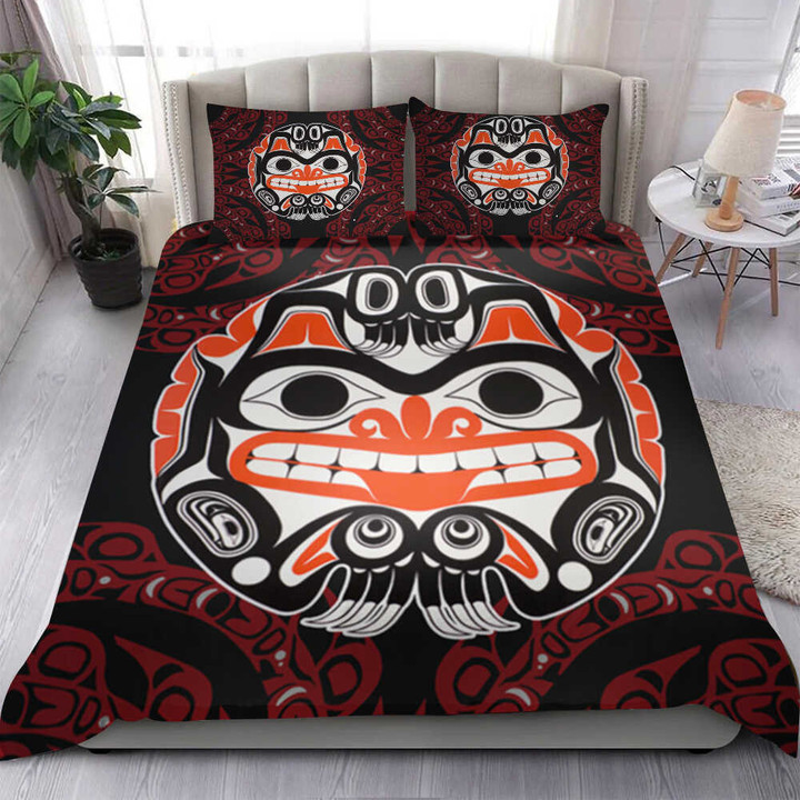Pacific Northwest Style Symbolism Bedding Set Haida Art Merch Bedroom Bed Decor