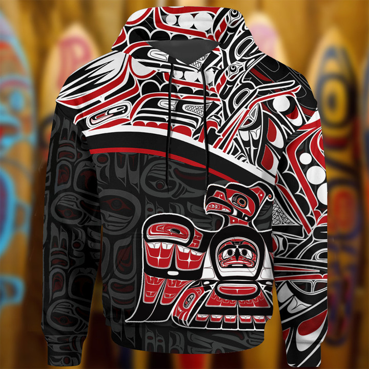 Thunderbird Pacific Northwest Style Symbolism Hoodie Haida Art Thunderbird Clothing Merch