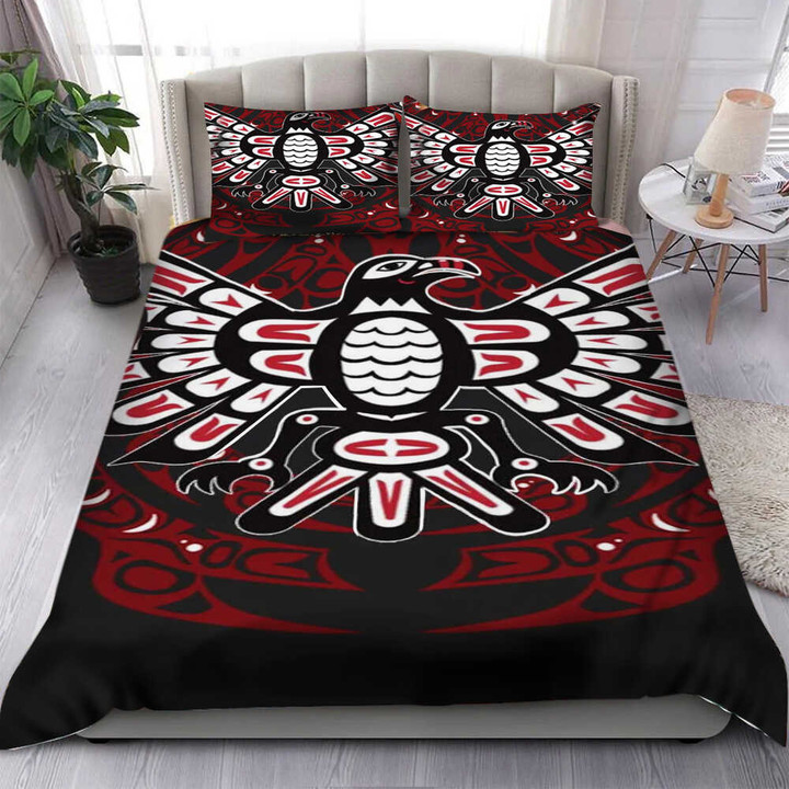 Pacific Northwest Style Eagle Bedding Set Haida Art Spirit Eagle Merch Decorations