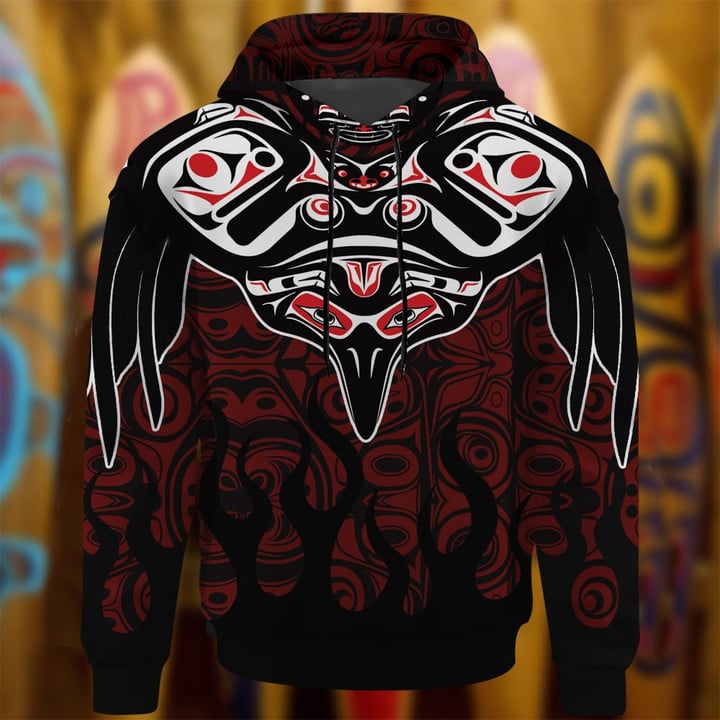 Eagle Haida Art Tattoo Hoodie Pacific Northwest Style Symbolism Eagle Hoodie Apparel