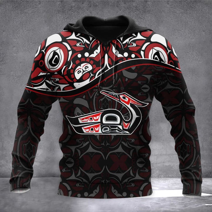 Clarence Mills Haida Hoodie Pacific Northwest Style Symbolism Clothing Gift For Friends
