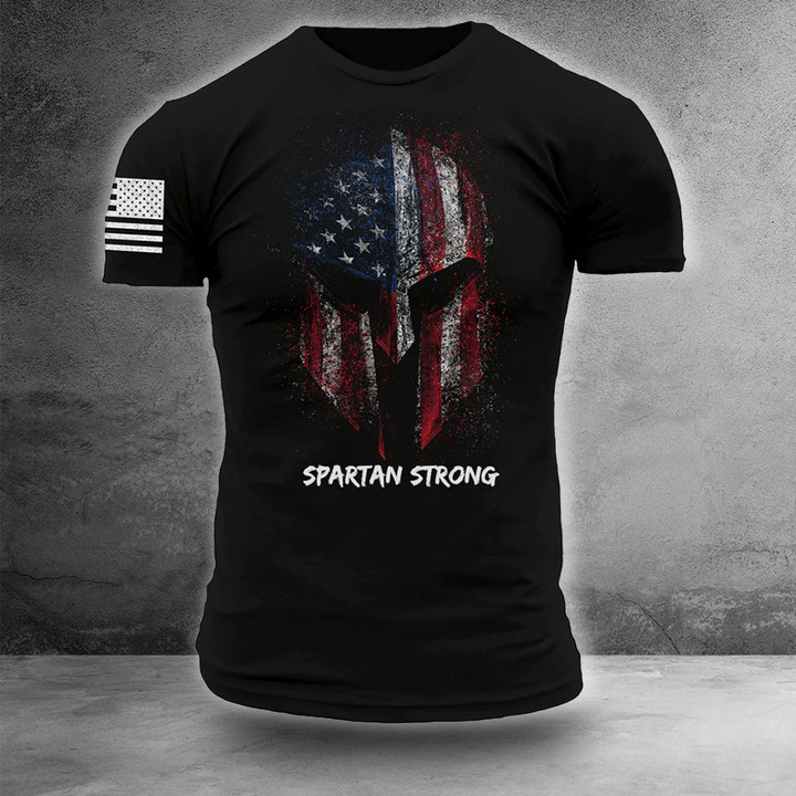 Spartan Strong T-Shirt American Flag Spartan Strong MSU Shirt