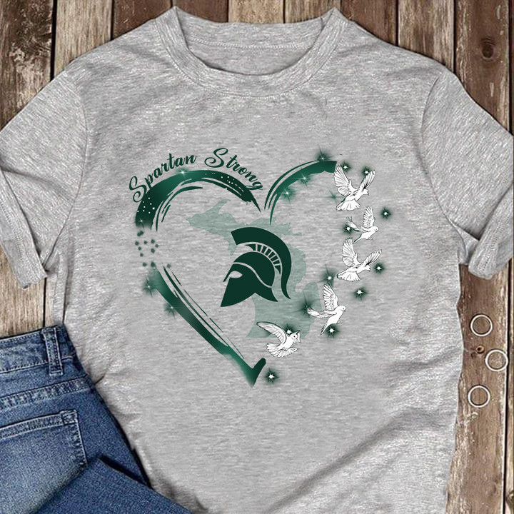 Spartan Strong Shirt Heart Dove Michigan State Spartan Strong Tee Shirt