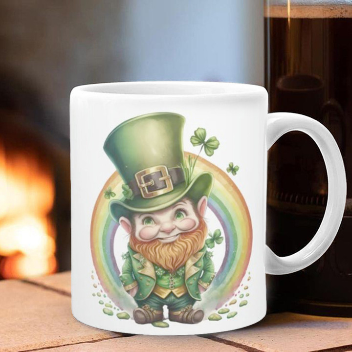 Irish St Patricks Day Rainbow Leprechaun Mug Funny Coffee Mug Gifts For Boyfriend